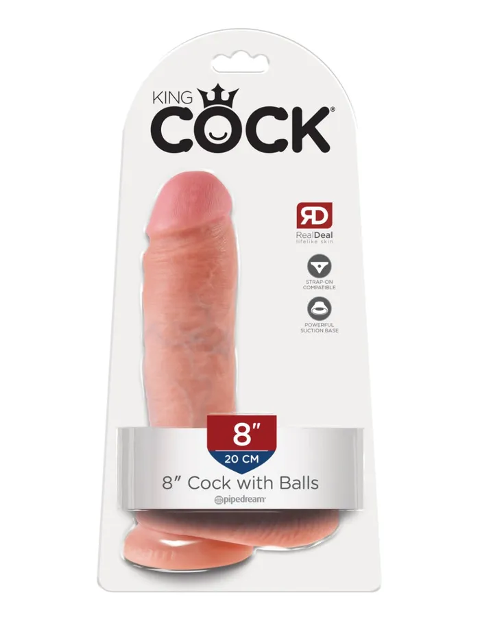 Dildos | Pipedream Pipedream - King Cock - Dildo met Balzak - 20,5 cm - Lichte Huidskleur