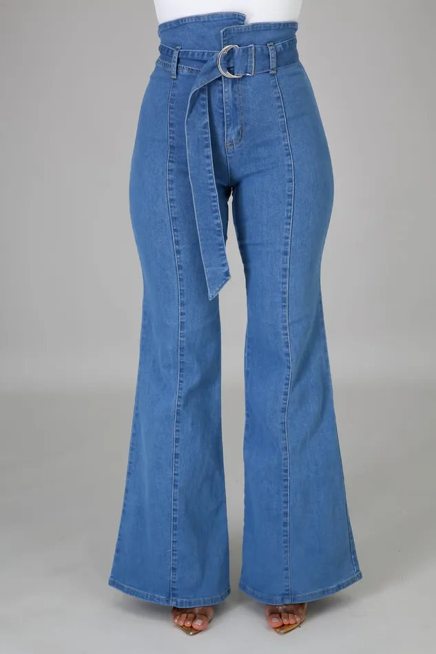 Intimate Play Vibrators | High Waist Pants Denim Palazzo Jeans