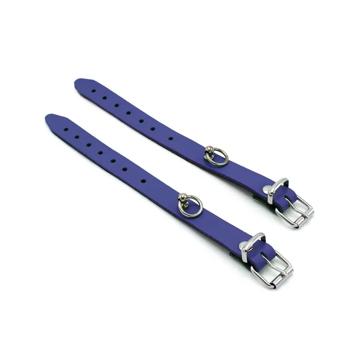 Kiotos Kiotos Leather - Polsboeien Leder met Kleine O-ring - Blauw | Male Sex Toys