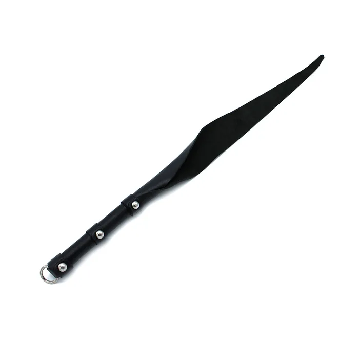 Kiotos - Zwart Lederen Flap Zweep met D-Ring | Kiotos Male Sex Toys