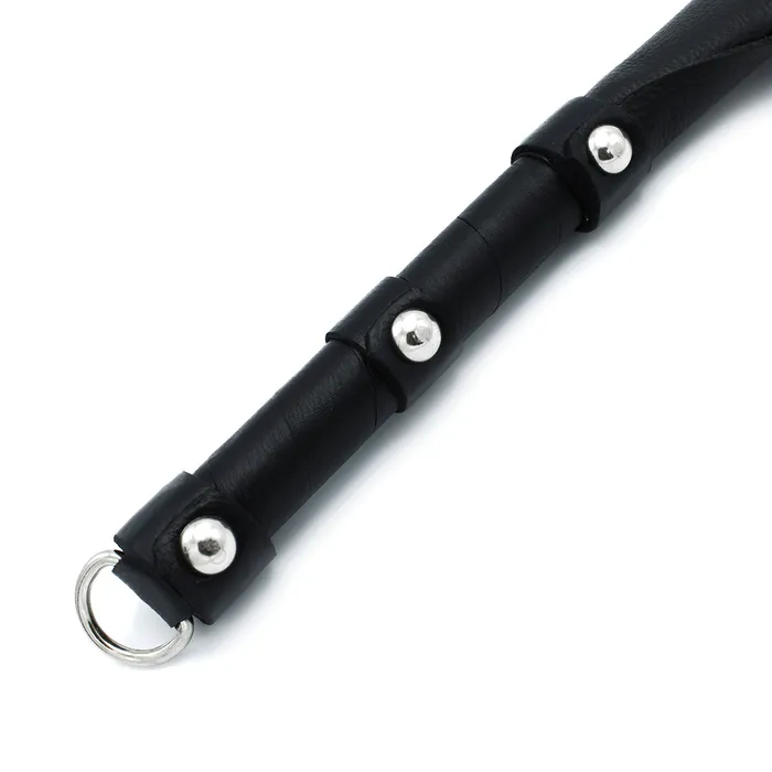 Kiotos - Zwart Lederen Flap Zweep met D-Ring | Kiotos Male Sex Toys