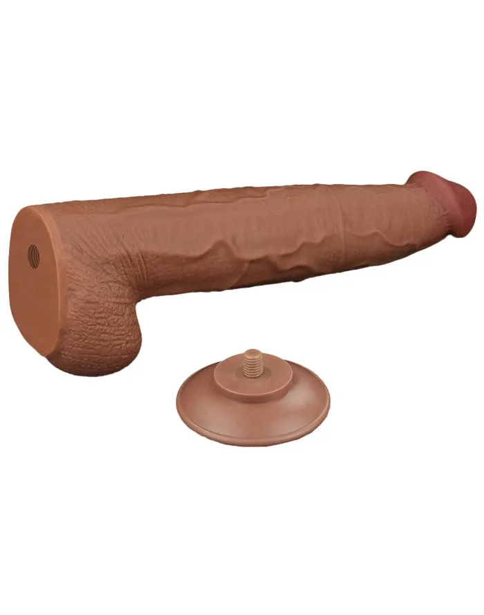 Lovetoy - Dildo - Sliding Skin Dildo - Lengte 34 cm - Bruin | Lovetoy Dildos