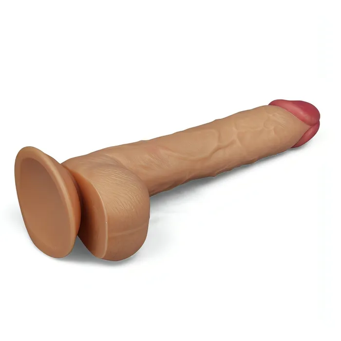 Lovetoy Female Sex Toys | Fallo Maxi 10'' realistico con testicoli e ventosa - 27.5 cm lungo Ø 4.5 cm , Rosa Carne
