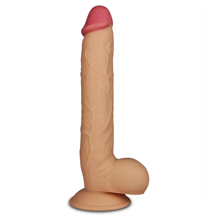 Lovetoy Female Sex Toys | Fallo Maxi 10'' realistico con testicoli e ventosa - 27.5 cm lungo Ø 4.5 cm , Rosa Carne