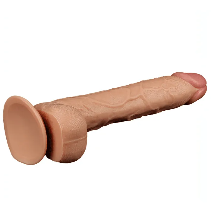 Lovetoy Female Sex Toys | Fallo Maxi 10'' realistico con testicoli e ventosa - 27.5 cm lungo Ø 4.5 cm , Rosa Carne