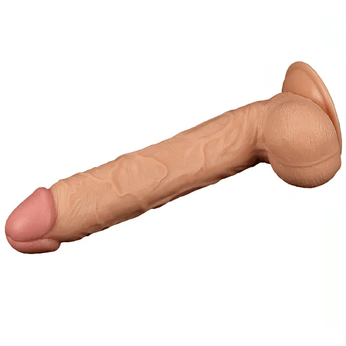 Lovetoy Female Sex Toys | Fallo Maxi 10'' realistico con testicoli e ventosa - 27.5 cm lungo Ø 4.5 cm , Rosa Carne