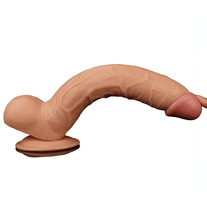 Lovetoy Female Sex Toys | Fallo Maxi 10'' realistico con testicoli e ventosa - 27.5 cm lungo Ø 4.5 cm , Rosa Carne