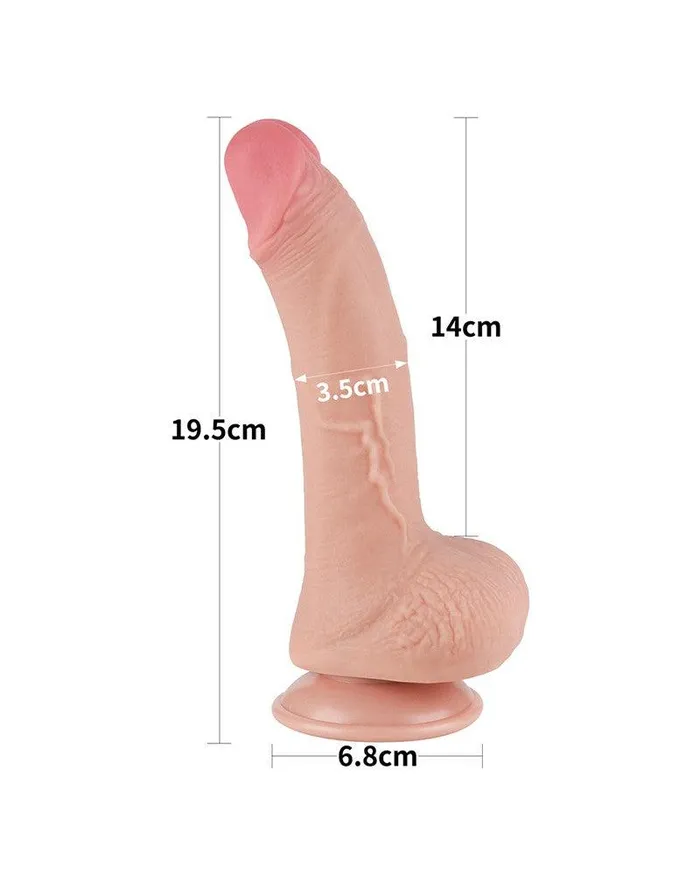 Lovetoy LoveToy - Dildo - Glijdende Huid Dildo - Dubbellaags Dildo - Lengte 19.5 cm - Diameter 3.5 cm - Lichte huidskleur | Dildos