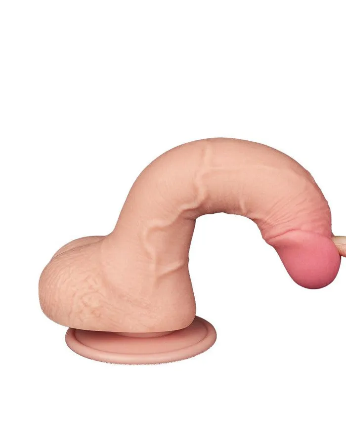 Lovetoy LoveToy - Dildo - Glijdende Huid Dildo - Dubbellaags Dildo - Lengte 19.5 cm - Diameter 3.5 cm - Lichte huidskleur | Dildos