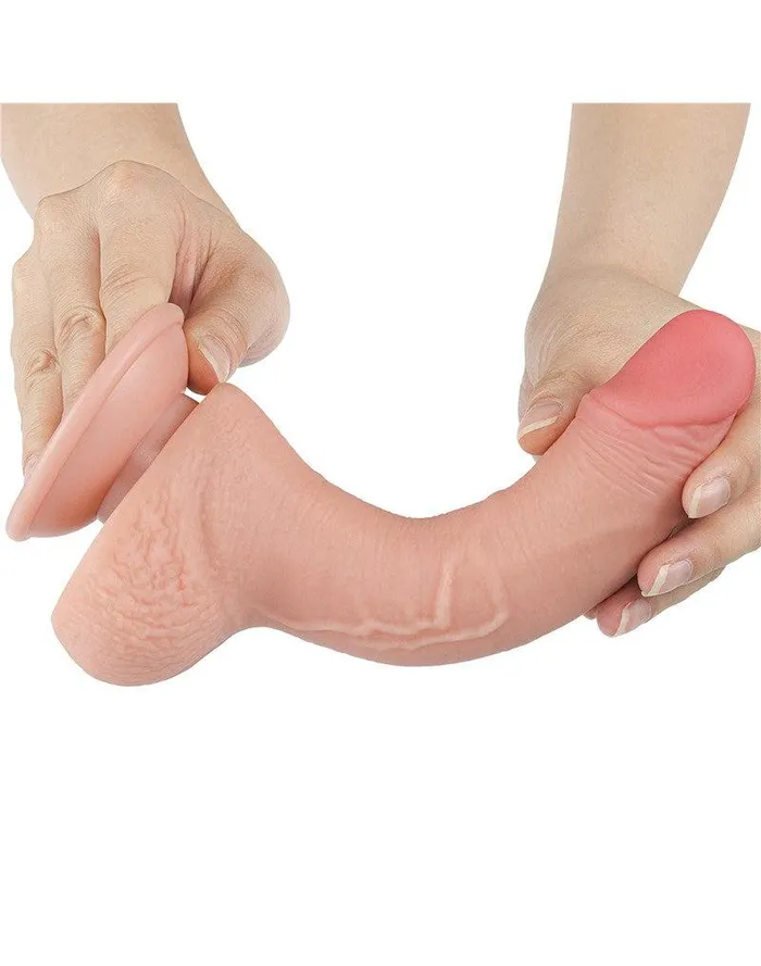 Lovetoy LoveToy - Dildo - Glijdende Huid Dildo - Dubbellaags Dildo - Lengte 19.5 cm - Diameter 3.5 cm - Lichte huidskleur | Dildos