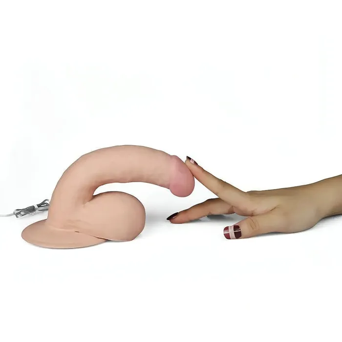 Lovetoy Male Sex Toys | Fallo Realistico 18 cm con Ventosa 100% Ultra Soft, Vibrazione comandata con telecomando - 7.5'' Rosa Carne