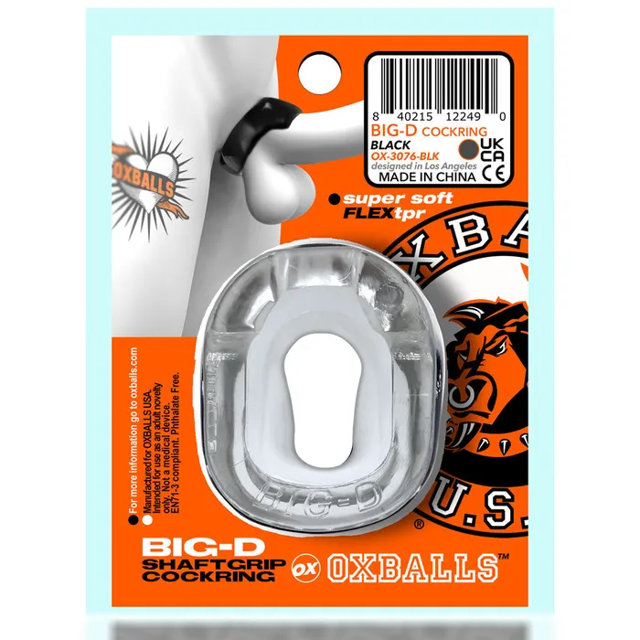 Male Sex Toys | Oxballs (D) Oxballs - Big-D Shaft Grip Cockring - Transparant