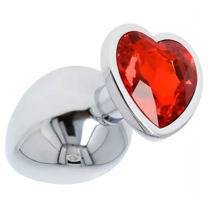 Male Sex Toys | Toyz4lovers Plug anale in metallo con swarovsky a forma di cuore - Rosso, Extra Large