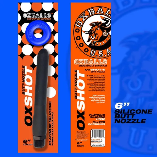 Oxballs - Ox Shot - Siliconen Anaal Douche - Lengte 15 cm - Gratis Rubberen Cockring | Oxballs Male Sex Toys