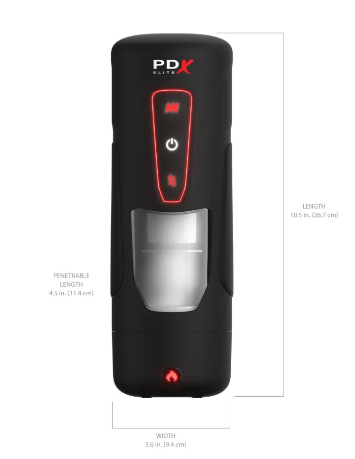 Pipedream Male Sex Toys | Pipedream - PDX Elite Milk Me Hotter - Verwarmende Masturbator - Zwart