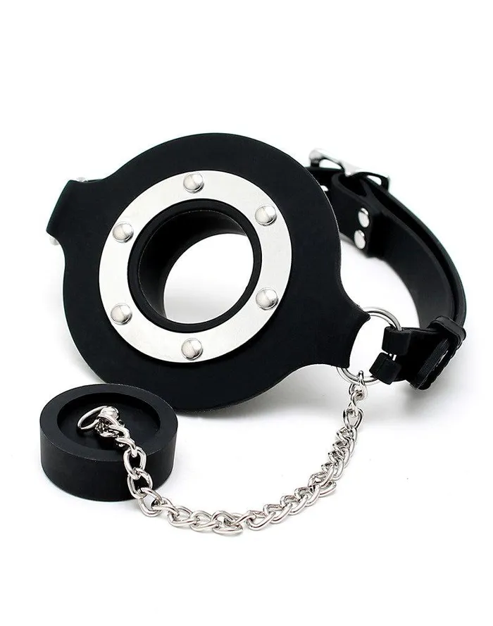 Rimba Bondage Play Rimba - Siliconen Mondknevel - Gag Met gootsteen stop - Zwart | Vibrators