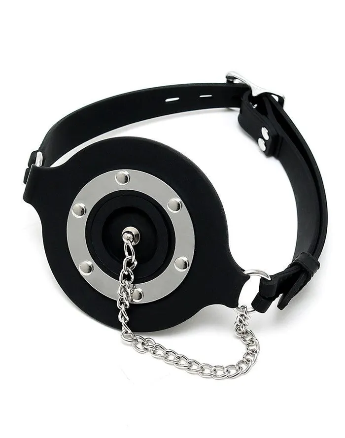 Rimba Bondage Play Rimba - Siliconen Mondknevel - Gag Met gootsteen stop - Zwart | Vibrators