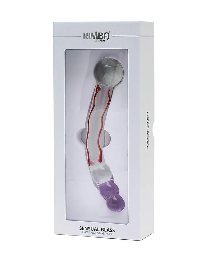 Rimba Dildos | Rimba - Sensual Glass - Glazen Dildo Tania - Transparant/Rood/Lila