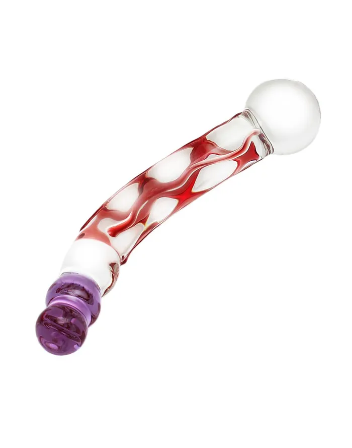 Rimba Dildos | Rimba - Sensual Glass - Glazen Dildo Tania - Transparant/Rood/Lila