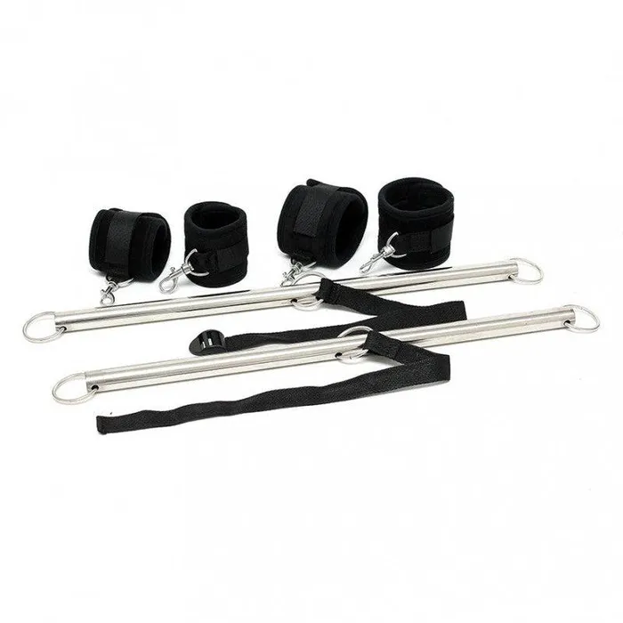 Rimba - Dubbele Spreader bar Met Zachte Boeien - Zwart | Rimba Bondage Play Vibrators Rimba - Dubbele Spreader bar Met Zachte Boeien - Zwart | Rimba Bondage Play Vibrators