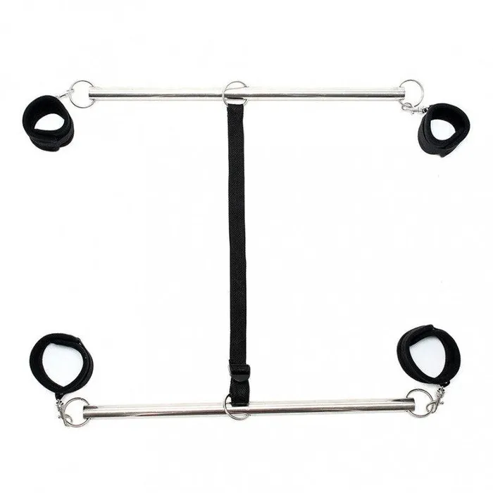 Rimba - Dubbele Spreader bar Met Zachte Boeien - Zwart | Rimba Bondage Play Vibrators Rimba - Dubbele Spreader bar Met Zachte Boeien - Zwart | Rimba Bondage Play Vibrators