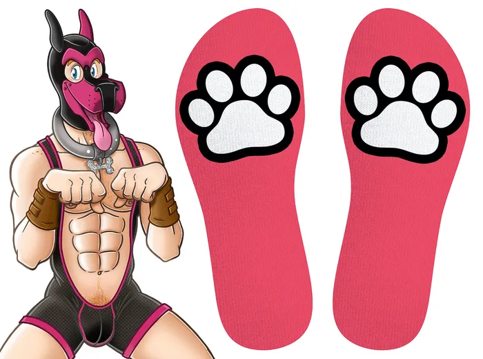 SneakXX Dildos | SneakXX - Sneaker Sokken PAW - Neon Roze
