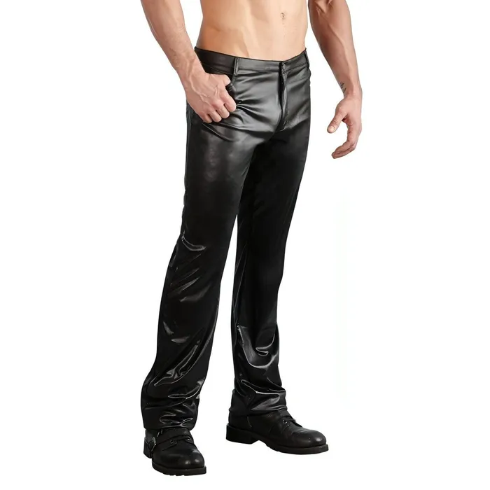 Svenjoyment Male Sex Toys Pantalone da Uomo lungo Nero lucido XL