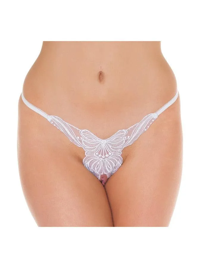 Vibrators Amorable by Rimba Amorable Luxe Slip Met Vlinder Motief En Open Kruis Wit One Size Vibrators Amorable by Rimba Amorable Luxe Slip Met Vlinder Motief En Open Kruis Wit One Size