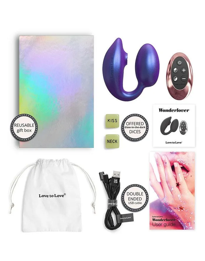 Vibrators | Love to Love - Wonderlover - Luchtdruk Vibrator en G-spot Vibrerend Eitje - Paars - Love to Love